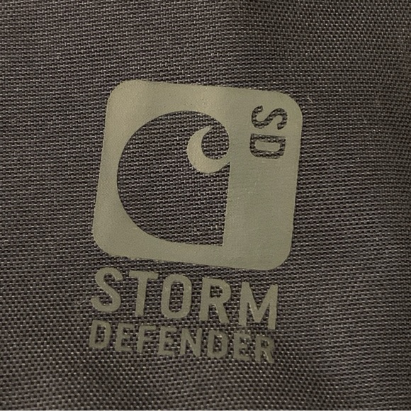 Carhartt Hooded Storm Jacket RN 14806 Black Sz M Detachable Hood Zip Pocket - Picture 4 of 6